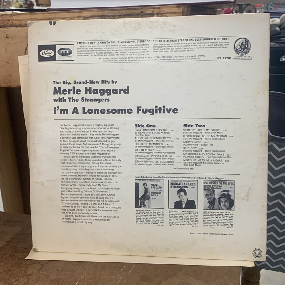 Merle Haggard and the strangers LP - Picture 3 of 3